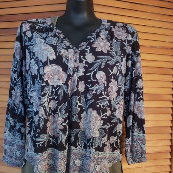 Lucky Brand Tops - $60 Lucky Brand | Small | Black Floral Boho Blouse